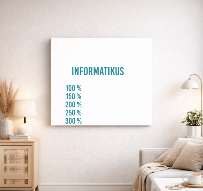 Informatikus órabér vászonkép — Fehér