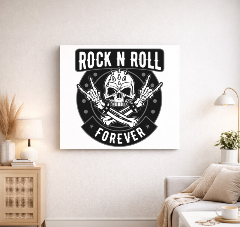 Rock'N Roll Forever vászonkép — Fehér