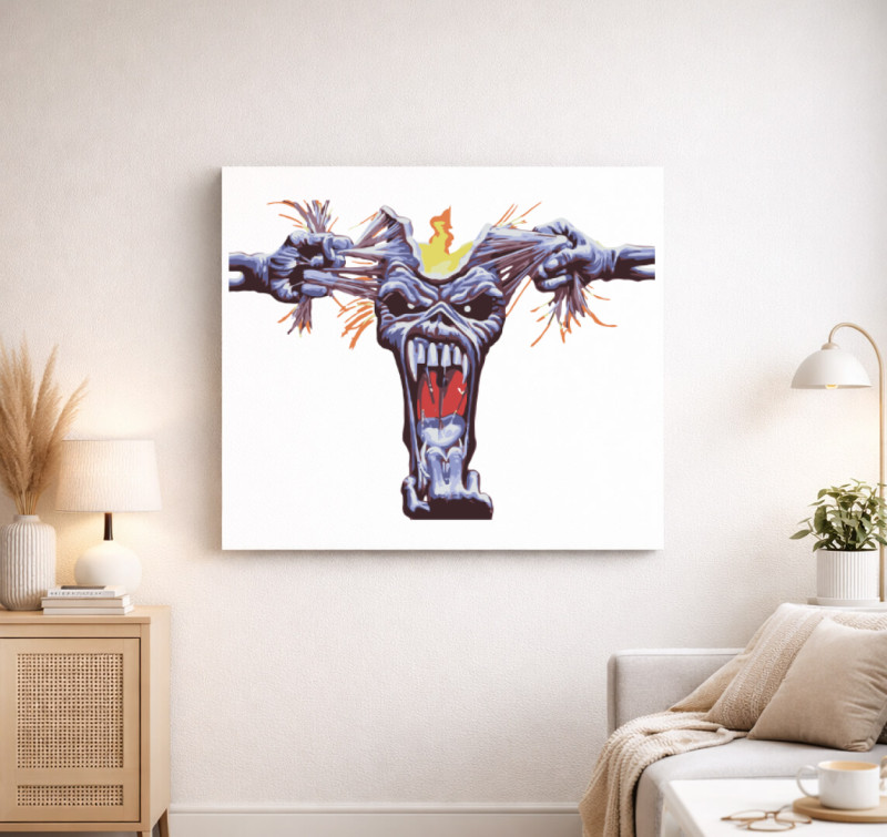 Iron Maiden Eddie vászonkép — Fehér