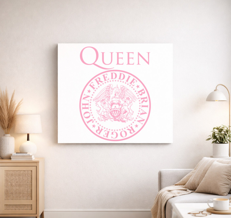 Queen logo bandatagokkal vászonkép — Fehér
