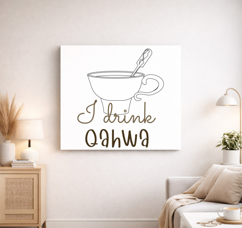 I drink Qahwa - török/arab kávé vászonkép — Fehér