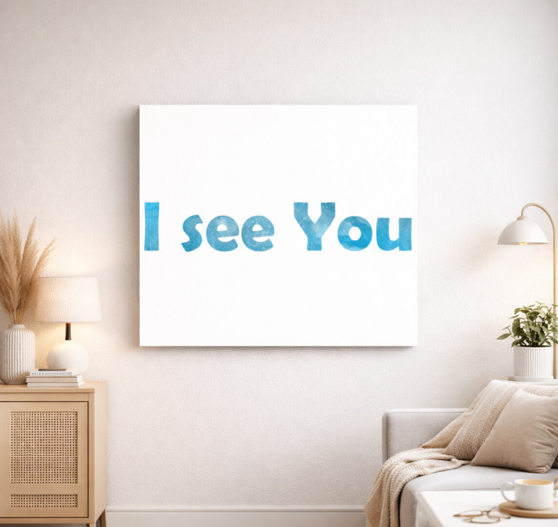 I see You (kék) vászonkép — Fehér
