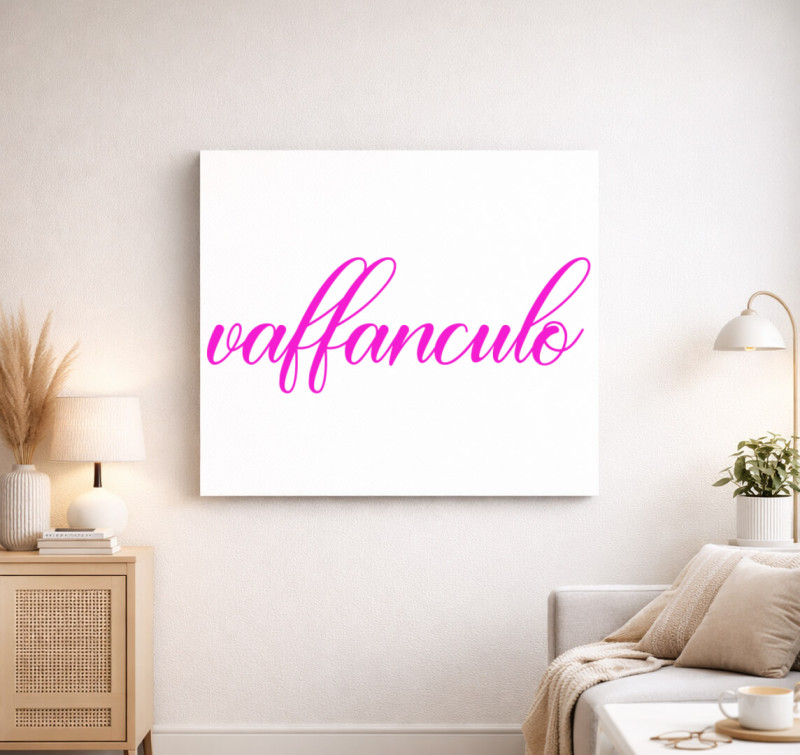 Vaffanculo pink vászonkép — Fehér