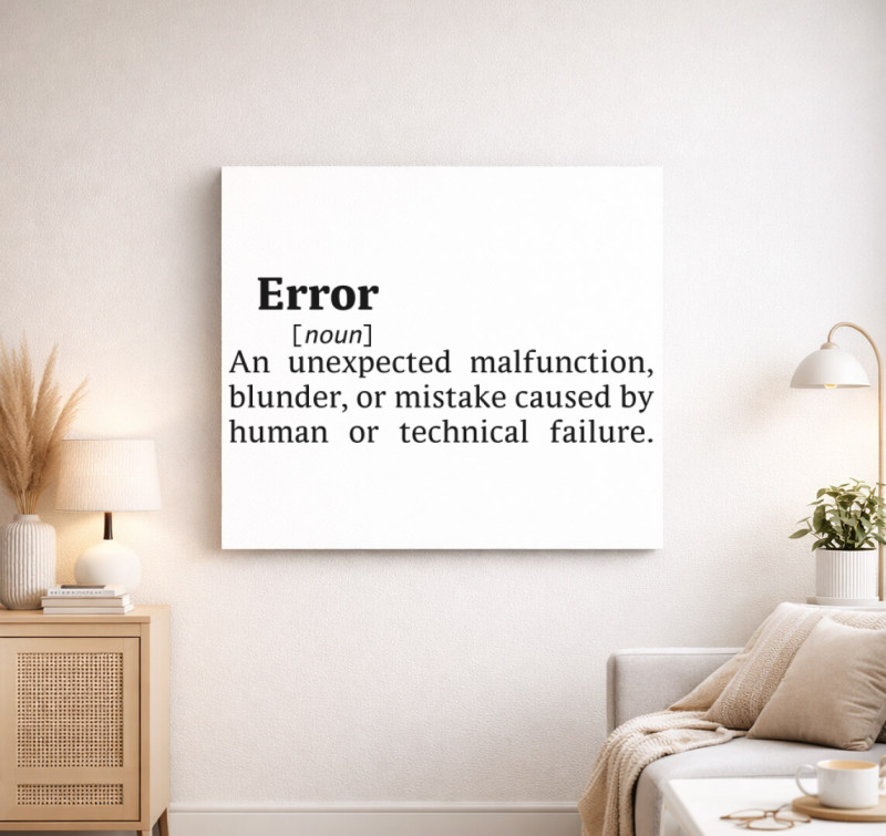 Error Dictionary vászonkép — Fehér