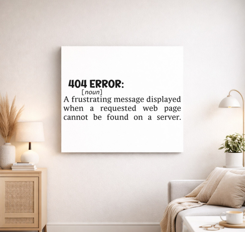 404 Error Dictionary vászonkép — Fehér
