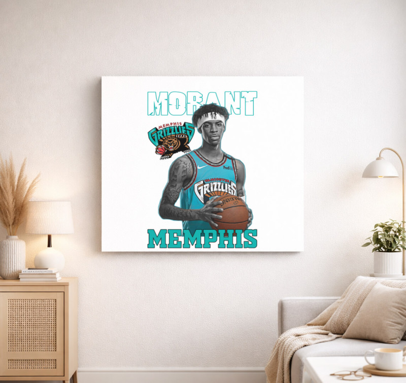 Ja Morant Memphis vászonkép — Fehér