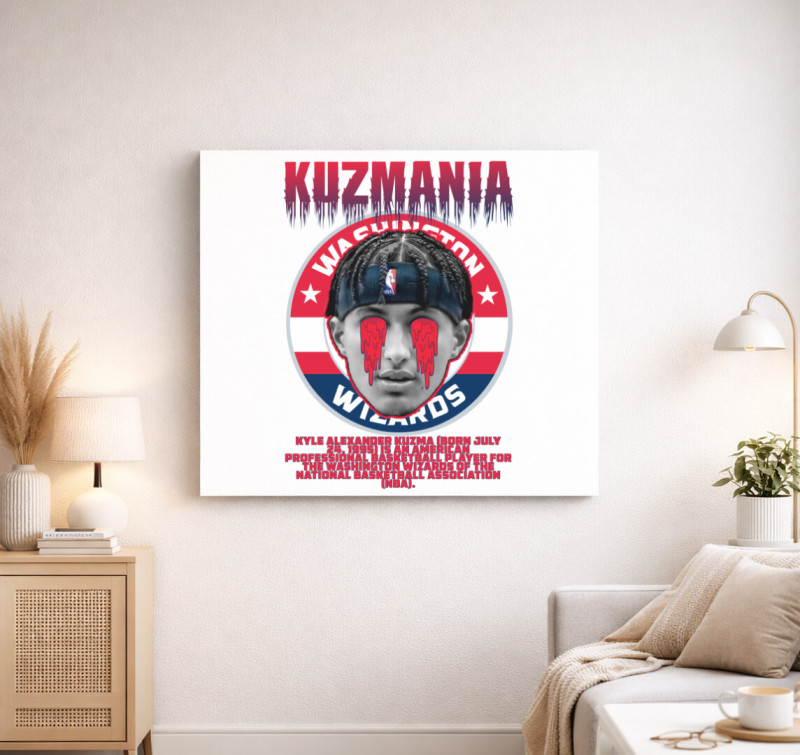 Kyle Alexander Kuzma vászonkép — Fehér