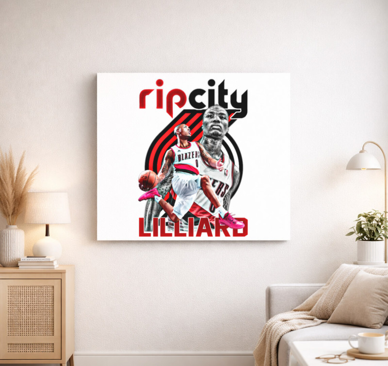 Damian Lillard vászonkép — Fehér