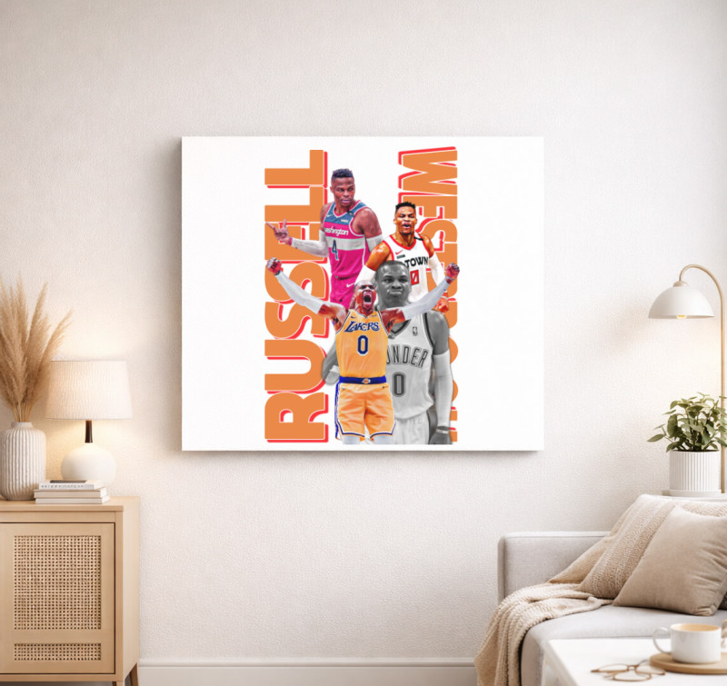 Russell Westbrook vászonkép — Fehér