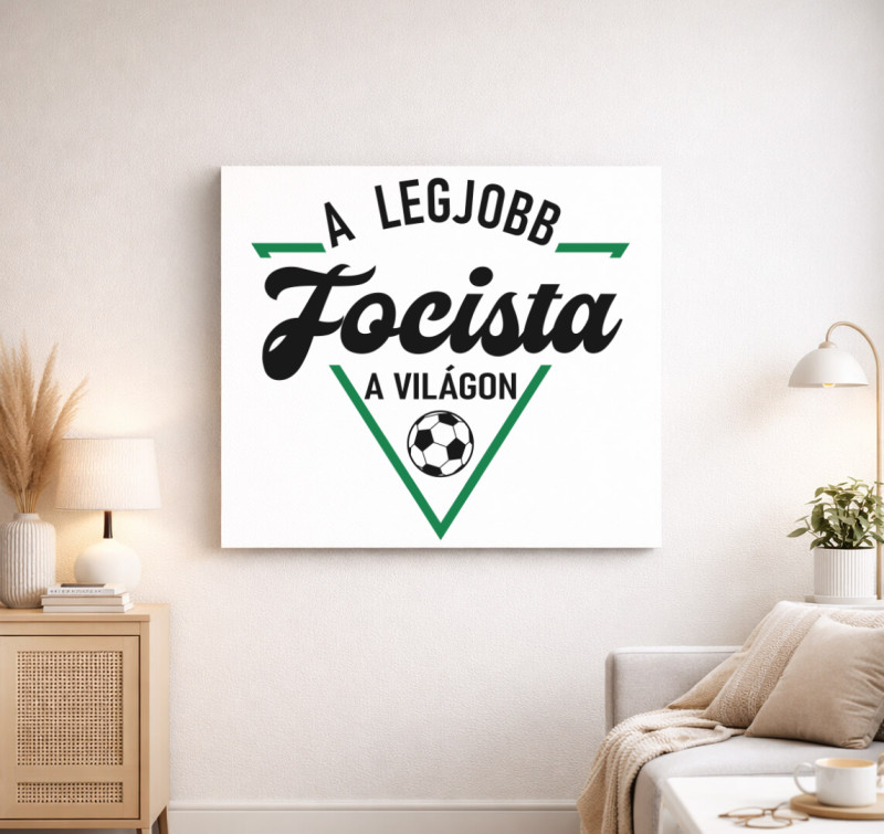 A legjobb focista a világon vászonkép — Fehér