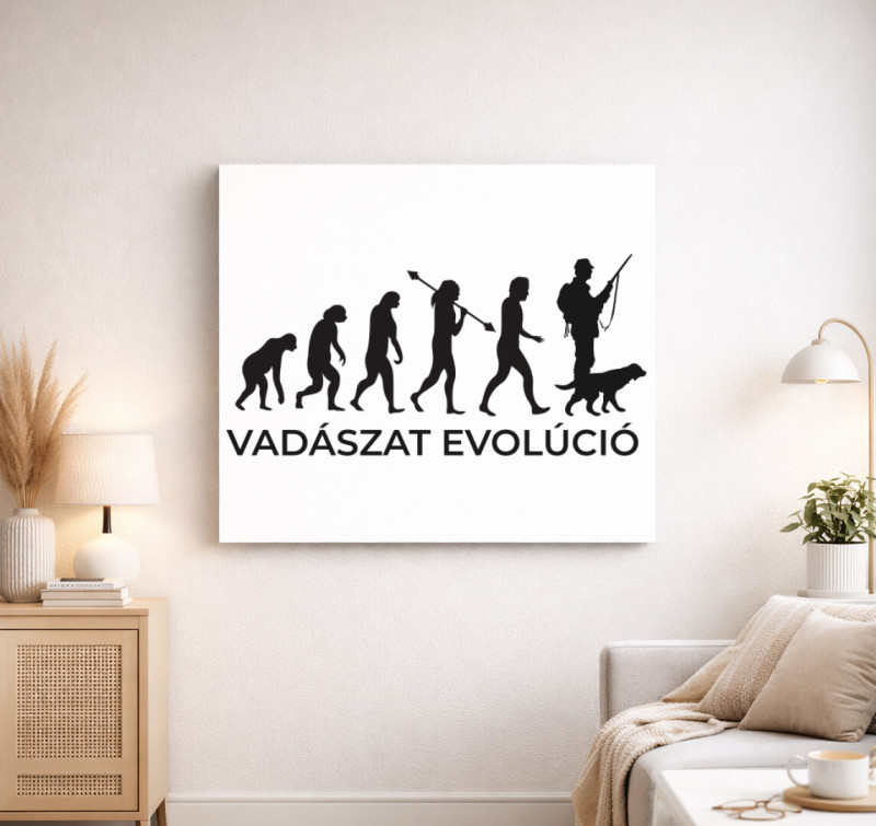 Vadászat evolúció vászonkép — Fehér