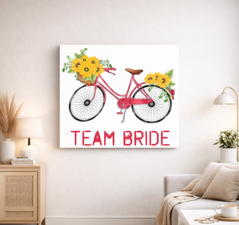 Biker Team Bride vászonkép — Fehér