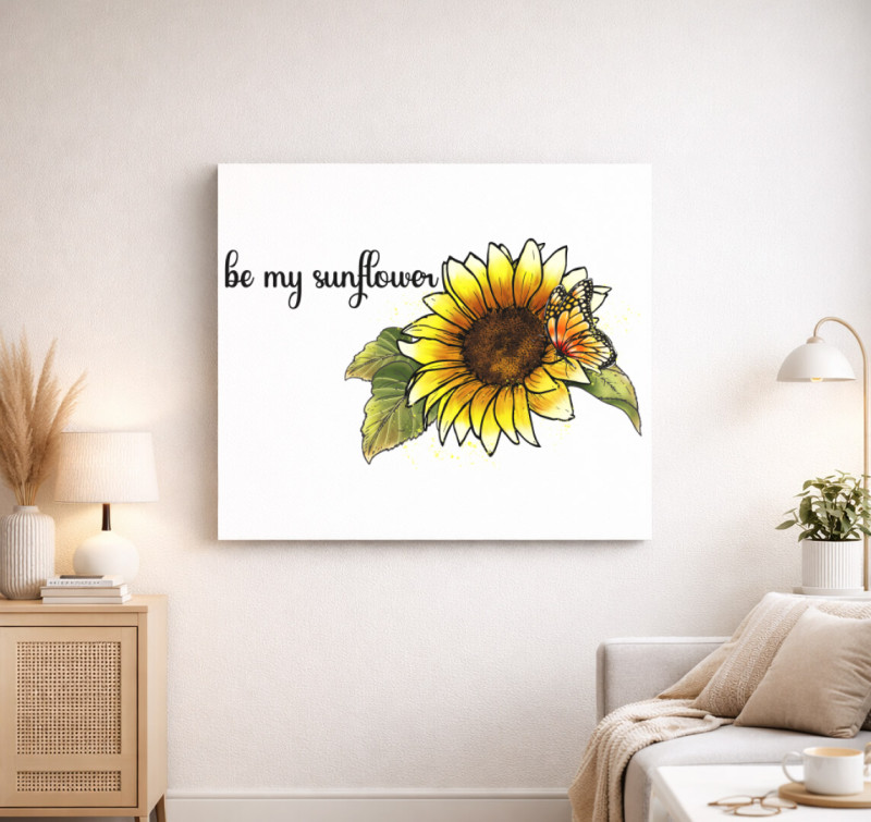 Be my sunflower vászonkép — Fehér