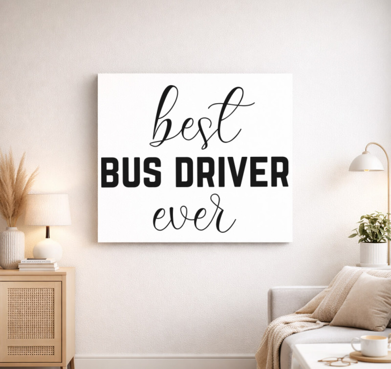Legjobb buszsofőr vászonkép — Fehér