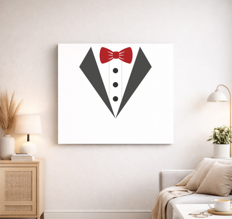 Elegáns legénybúcsús vászonkép — Fehér
