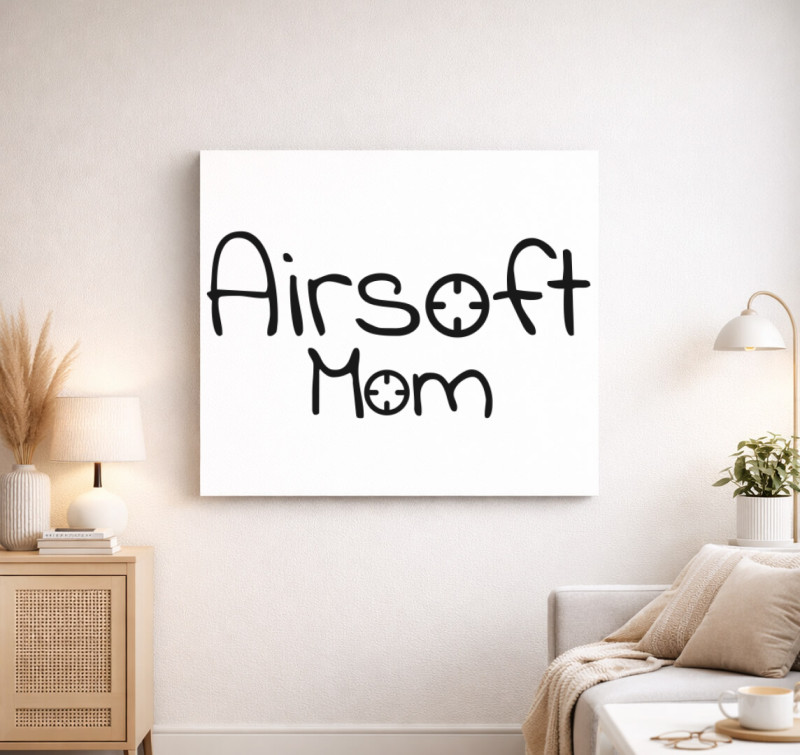 Airsoft Mom vászonkép — Fehér