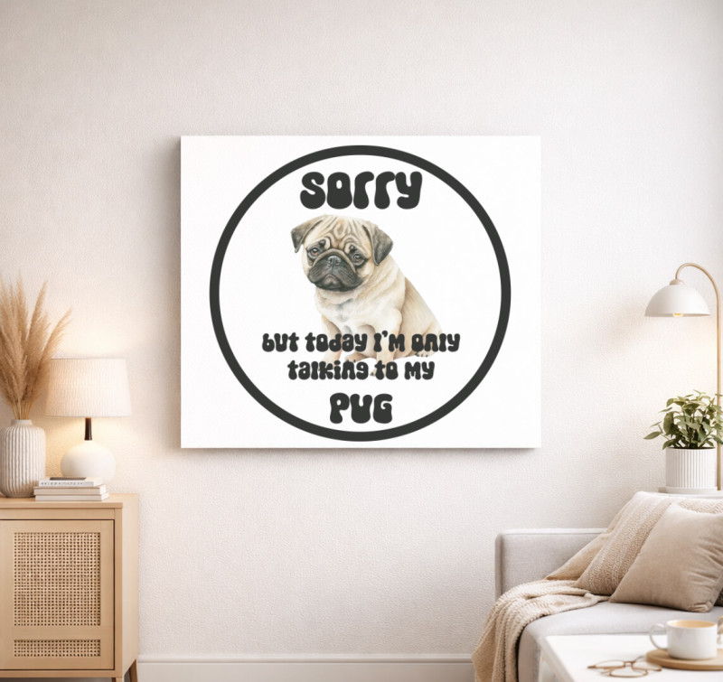 Talking Pug vászonkép — Fehér