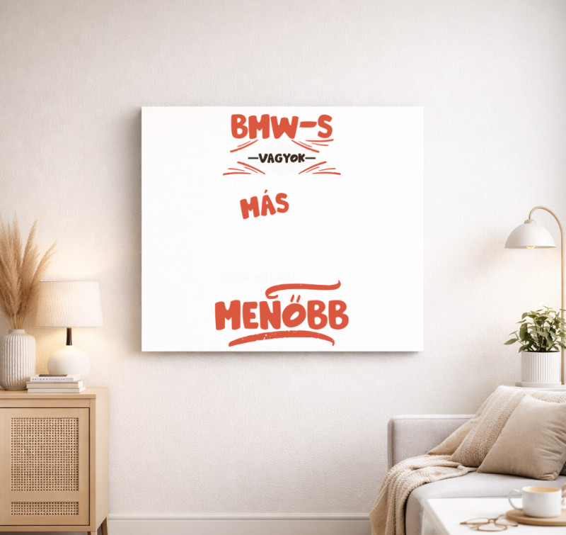 BMW-s vagyok olyan mint más ember vászonkép — Fehér