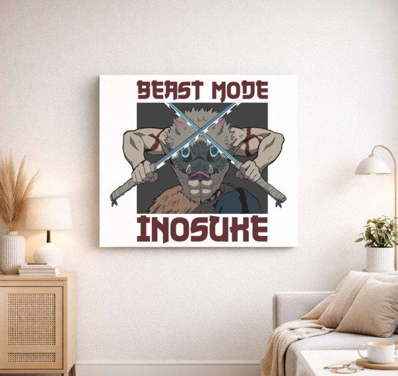 Inosuke Beast Mode vászonkép — Fehér