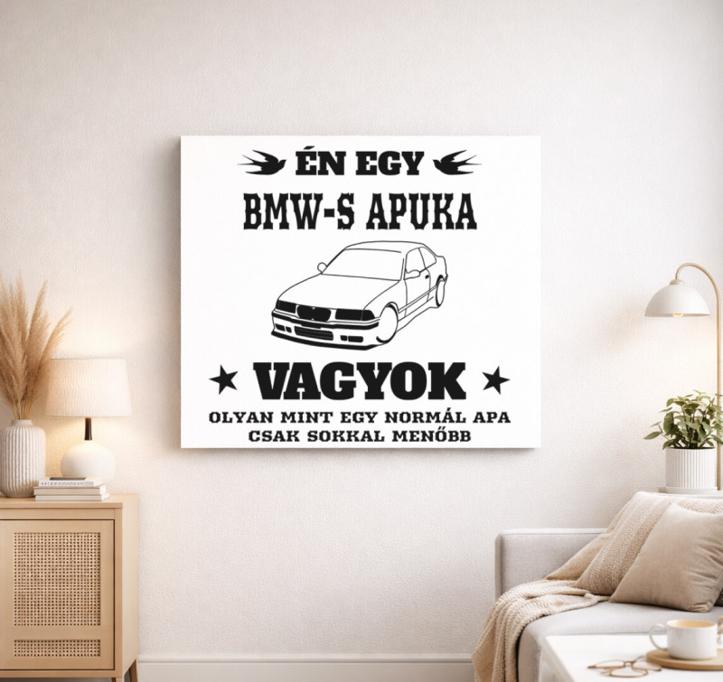 BMW-s apuka vászonkép — Fehér