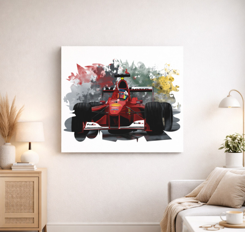 Rubens Barrichello vászonkép — Fehér