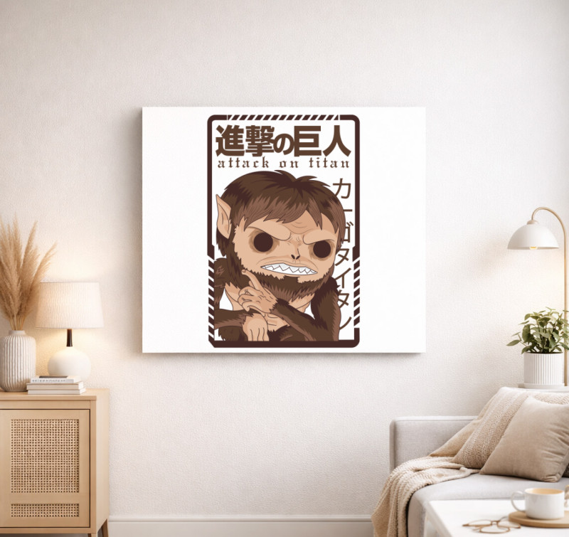 Attack on Titan Bestia Titán vászonkép — Fehér