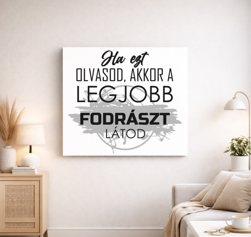 Legjobb fodrász vászonkép — Fehér