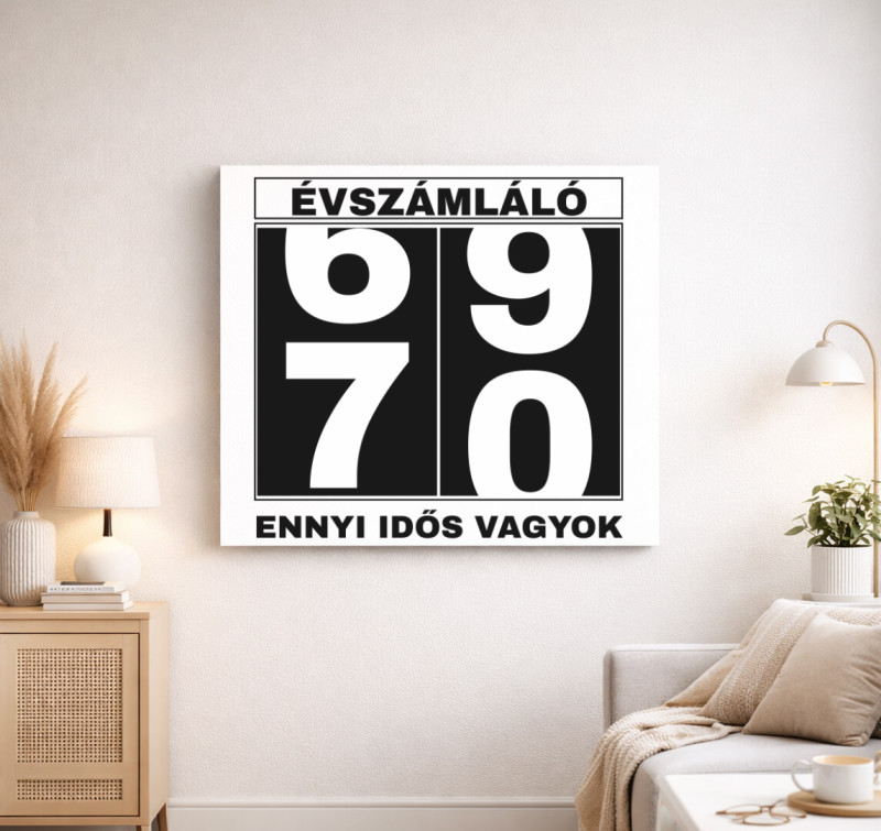 Évszámláló 70 éves szülinapi póló — Fehér