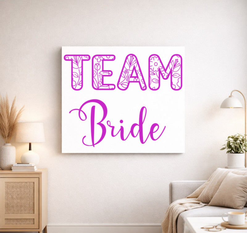 Team Bride vászonkép — Fehér