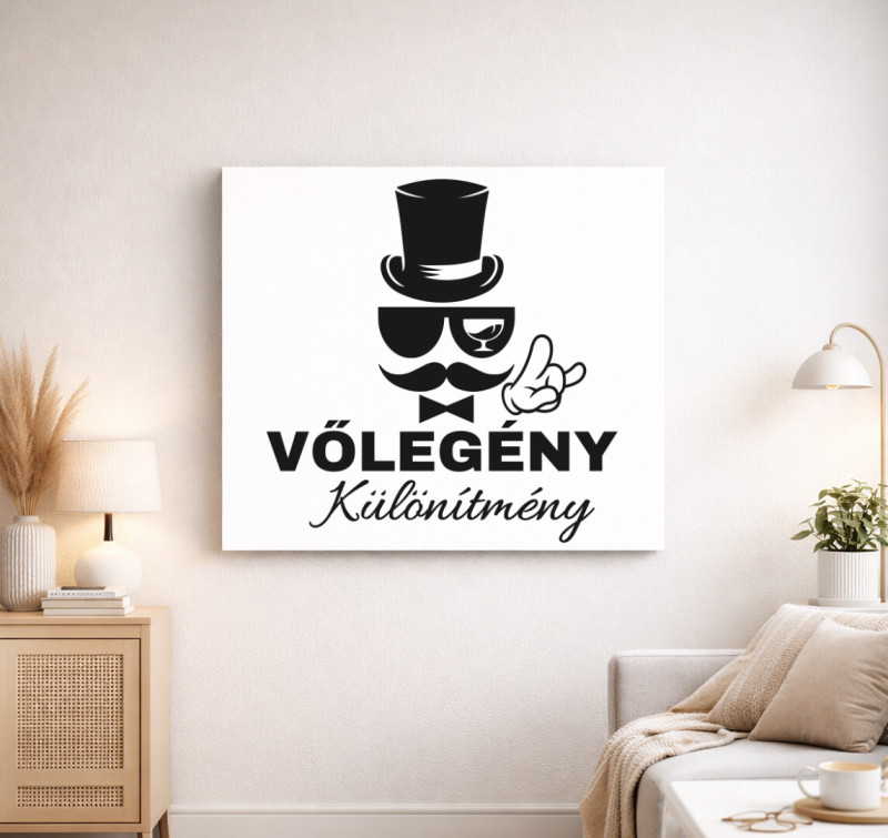 Vőlegény különítmény legénybúcsú vászonkép — Fehér