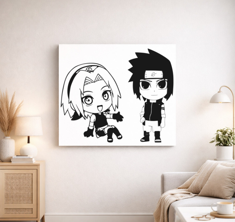 Anime karakterek vászonkép — Fehér