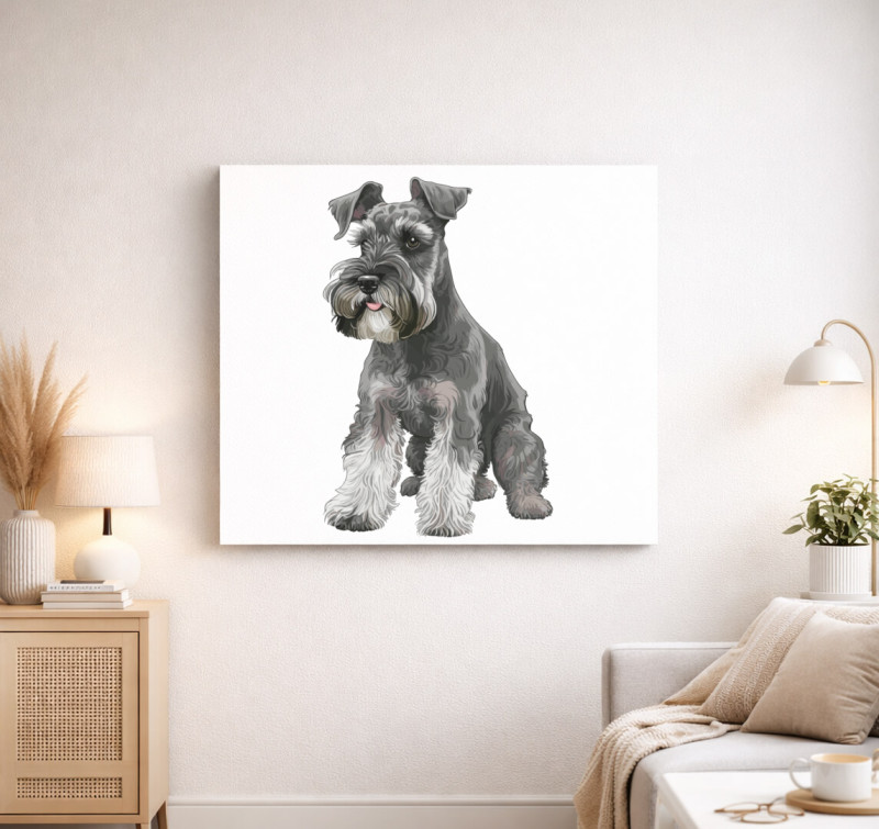Schnauzer vászonkép — Fehér