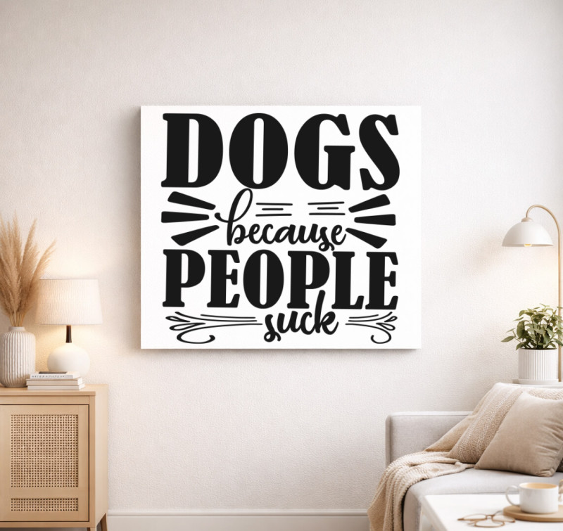 Dogs because vászonkép — Fehér