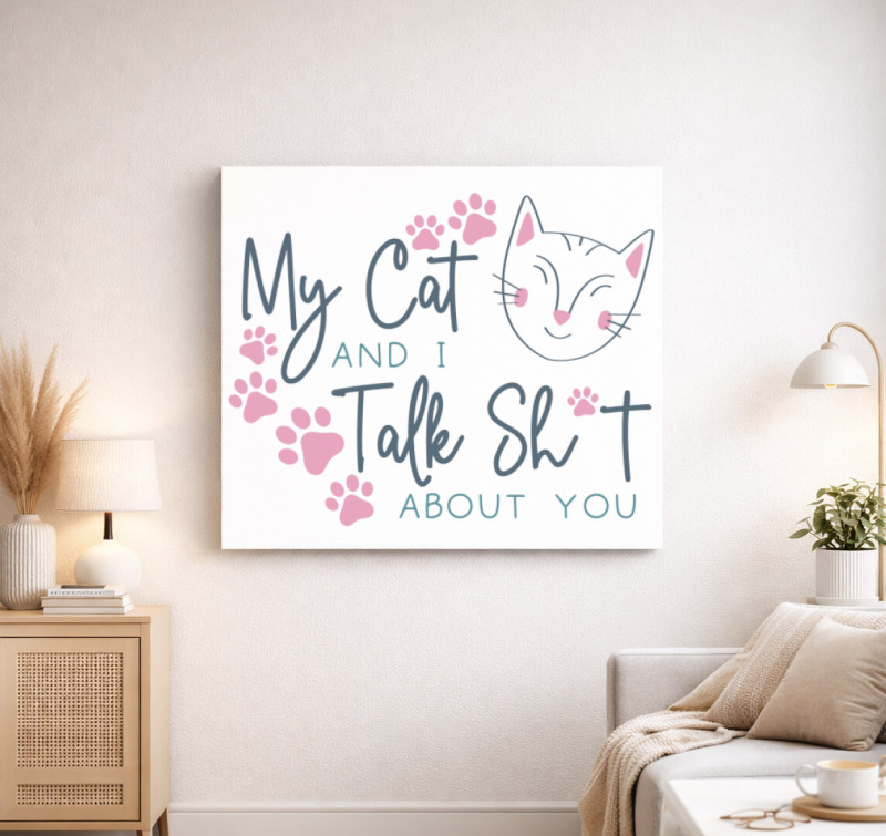 My Cat and I vászonkép — Fehér