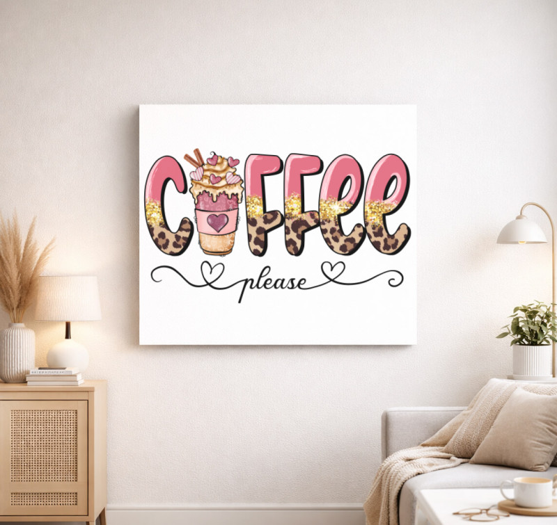 Coffee please vászonkép — Fehér