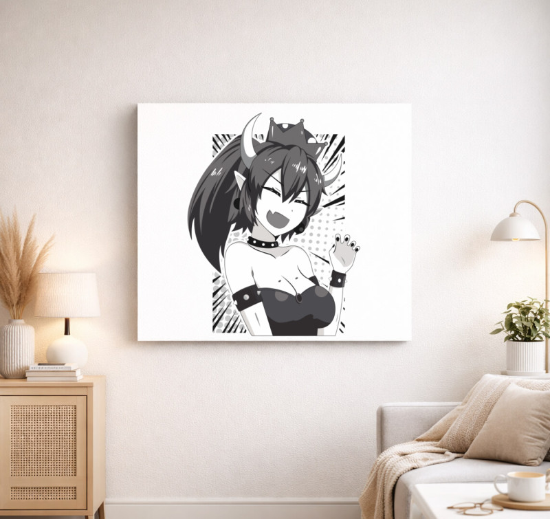 Bowsette for Queen vászonkép — Fehér
