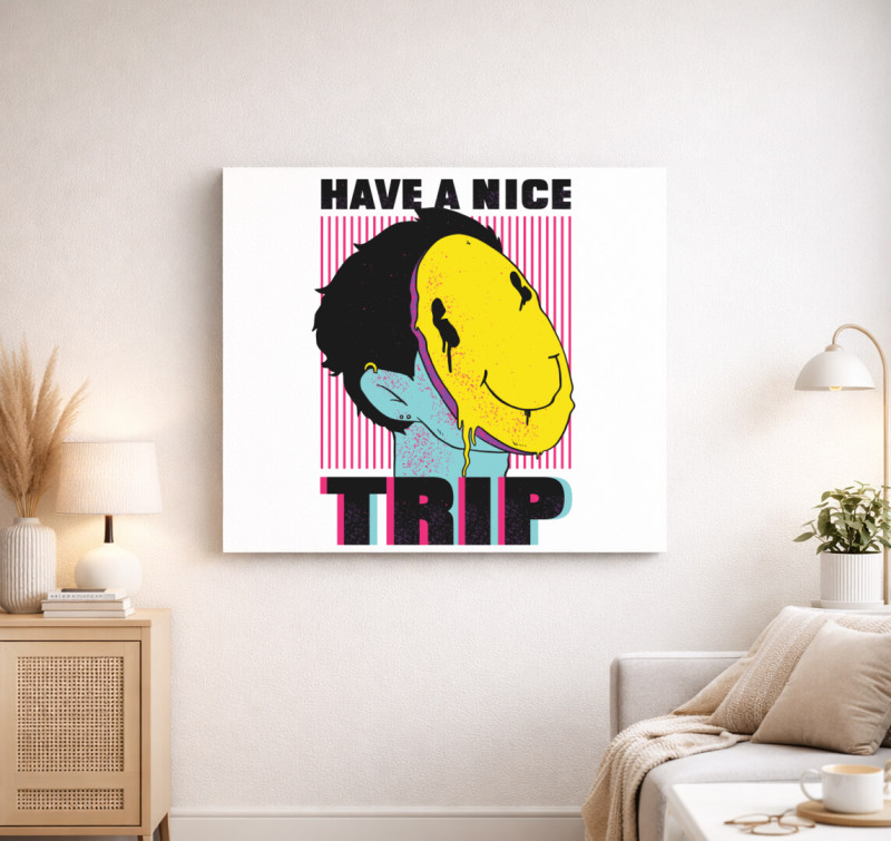 Have a nice trip vászonkép — Fehér