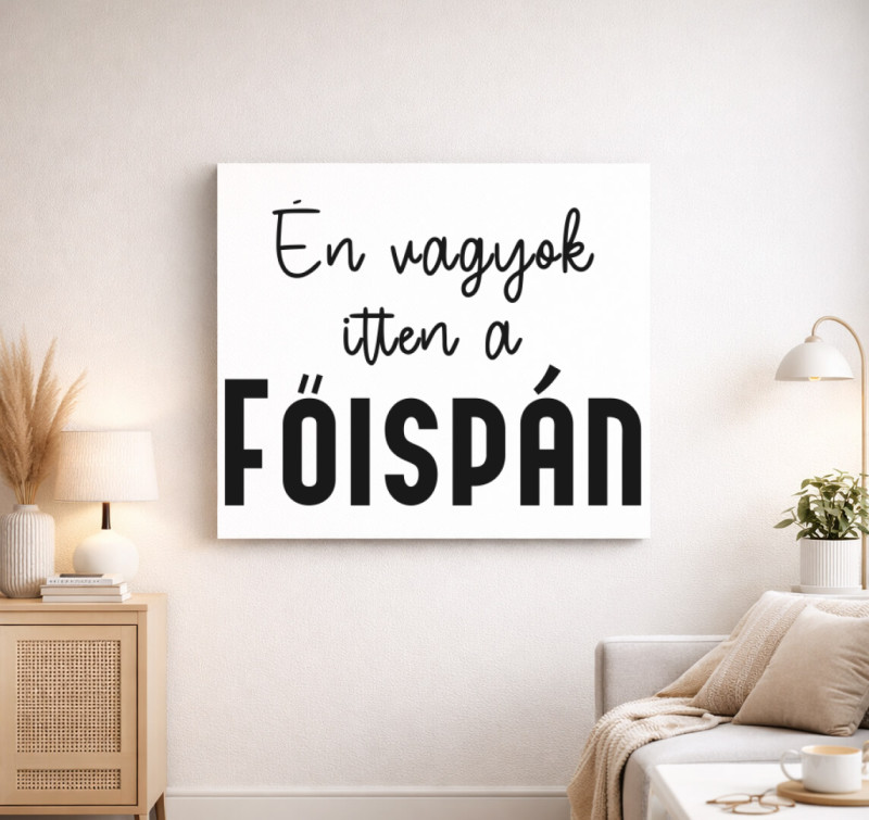 Én vagyok itten a főispán vászonkép — Fehér