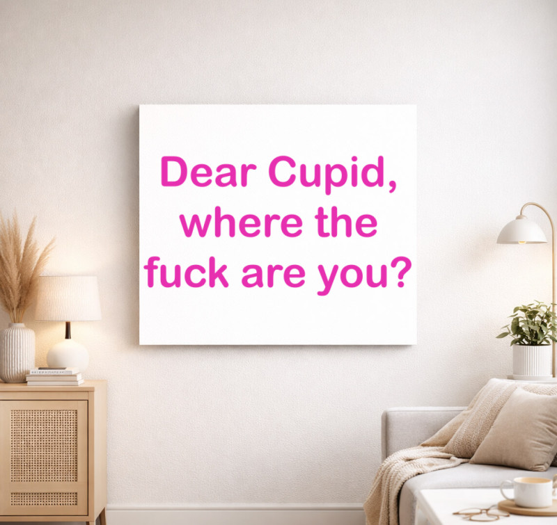 Dear Cupid pink vászonkép — Fehér