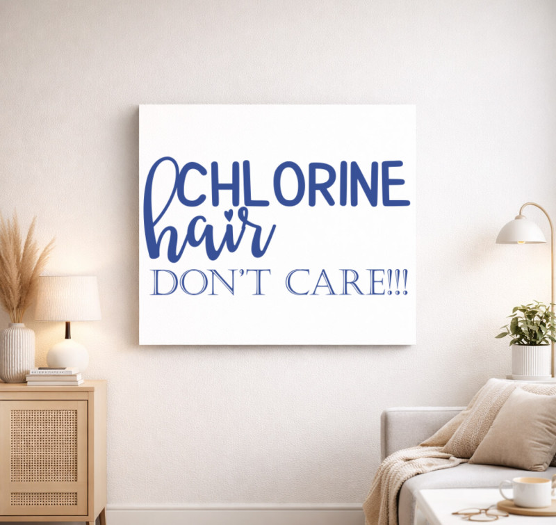 Chlorine hair kék vászonkép — Fehér