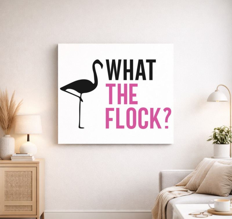 Flamingo what vászonkép — Fehér