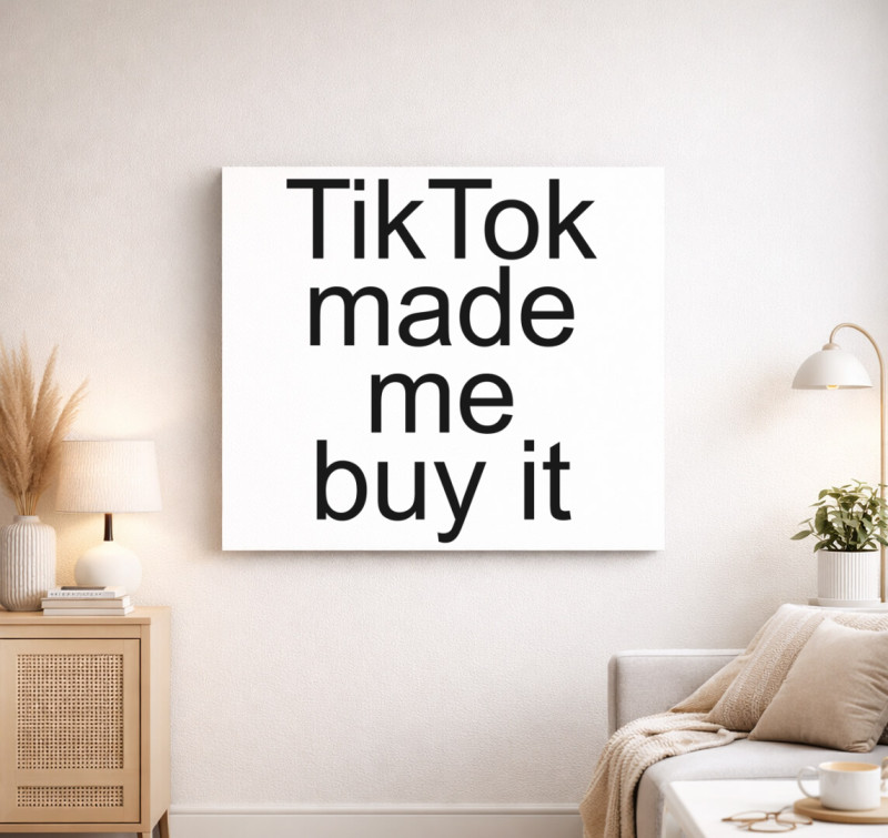 Tiktok buy vászonkép — Fehér