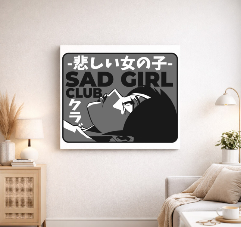 Sad Girl Club vászonkép — Fehér