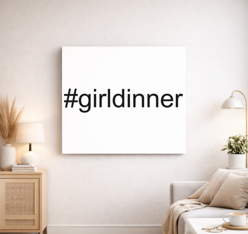 Girl dinner trend vászonkép — Fehér