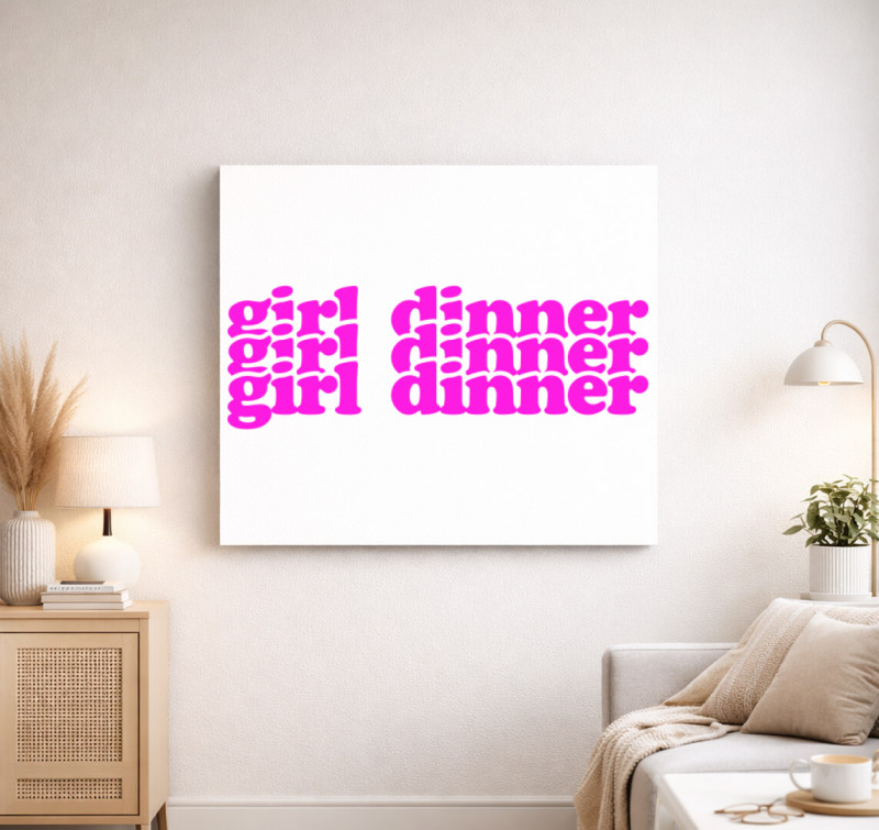 Girl dinner 3 vászonkép — Fehér