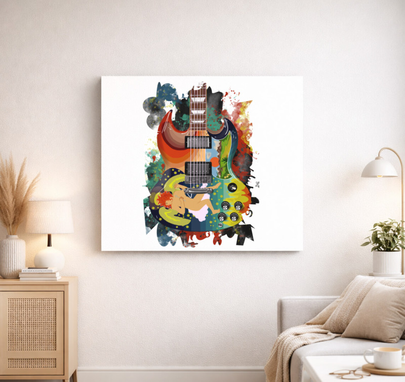 Eric Clapton gitár vászonkép — Fehér
