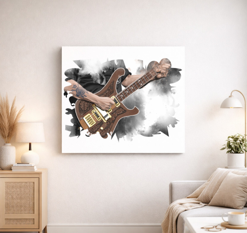 Lemmy Basszusgitár vászonkép — Fehér