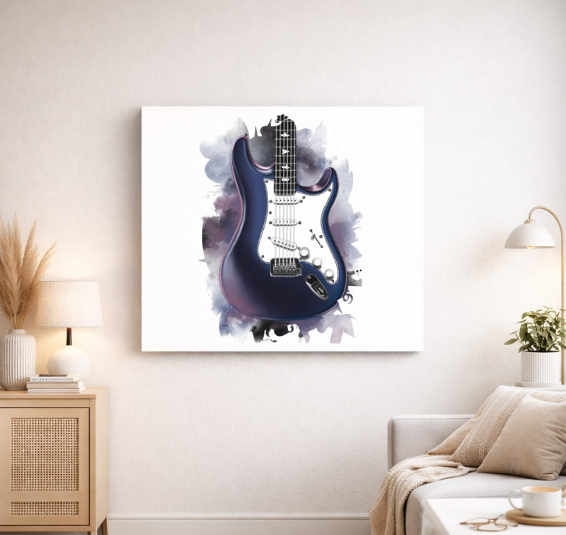 John Mayer Nebula Sky gitár vászonkép — Fehér