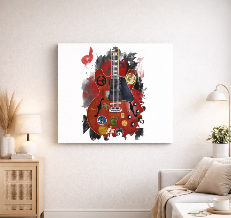 Alvin Lee gitár vászonkép — Fehér