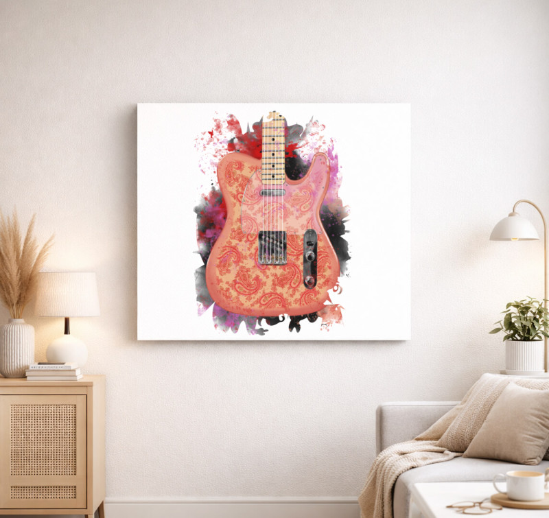 Brad Paisley gitár vászonkép — Fehér